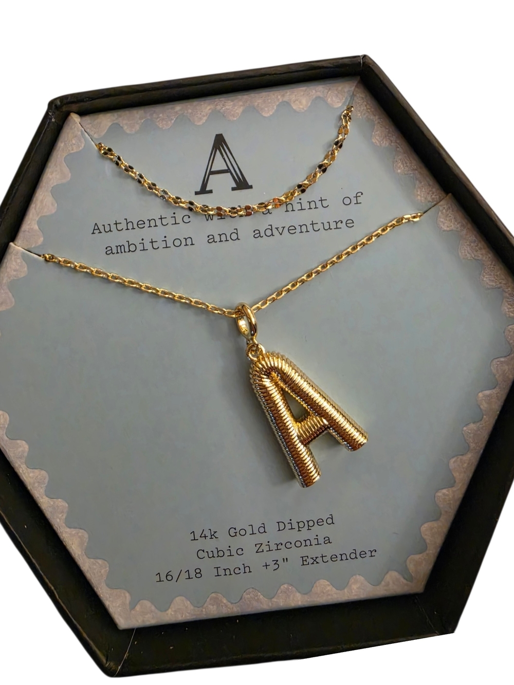 NWT a new day Classic And Chic Gold Letter A Pendant Necklace Size 16"-18"